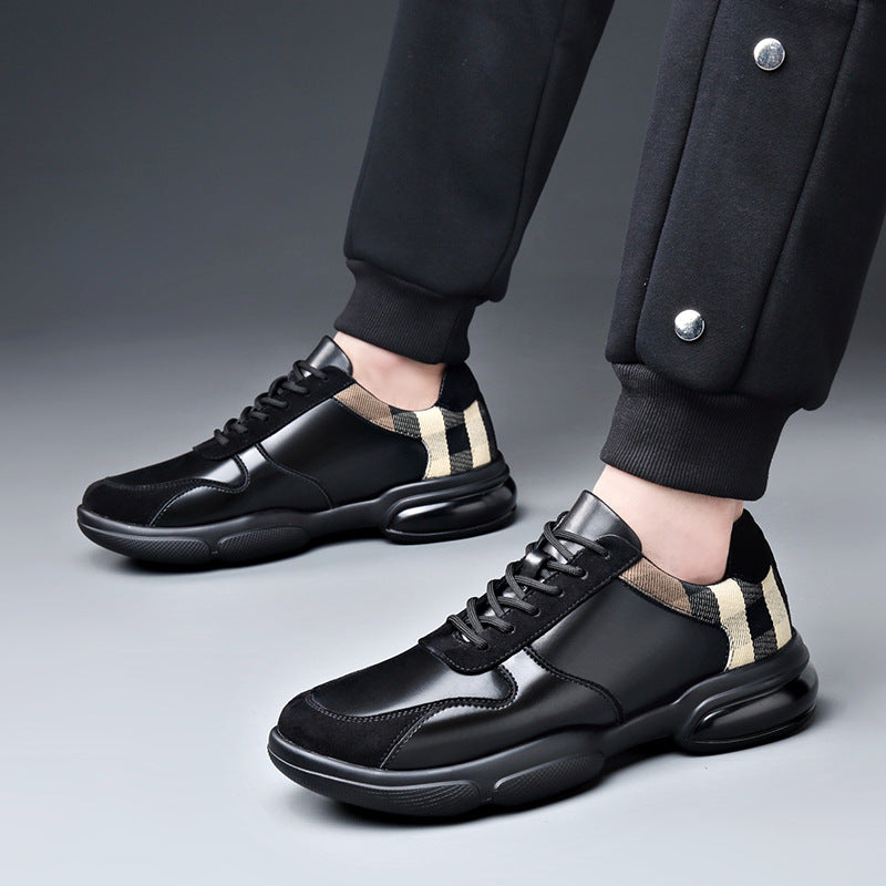 Men's Spring Fashionable Soft Surface Bottom Lace Leather Shoes