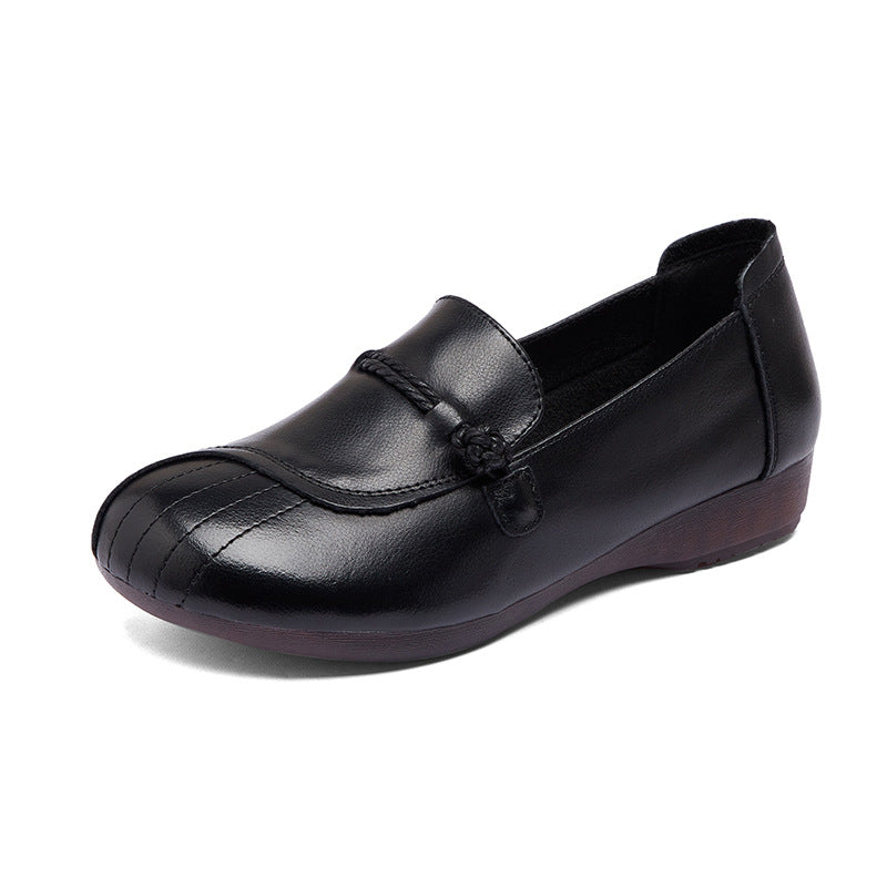 Women's Soft Bottom Comfortable Pumps Retro Cowhide Women's Shoes