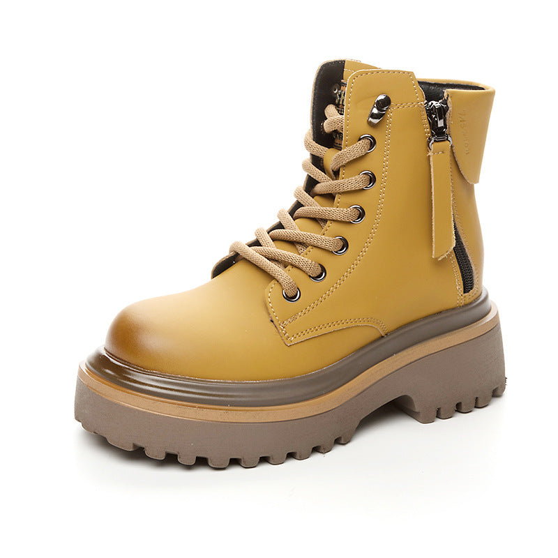 Women's Martin Retro Motorcycle Short Tube Worker British Style Women's Leather Boots