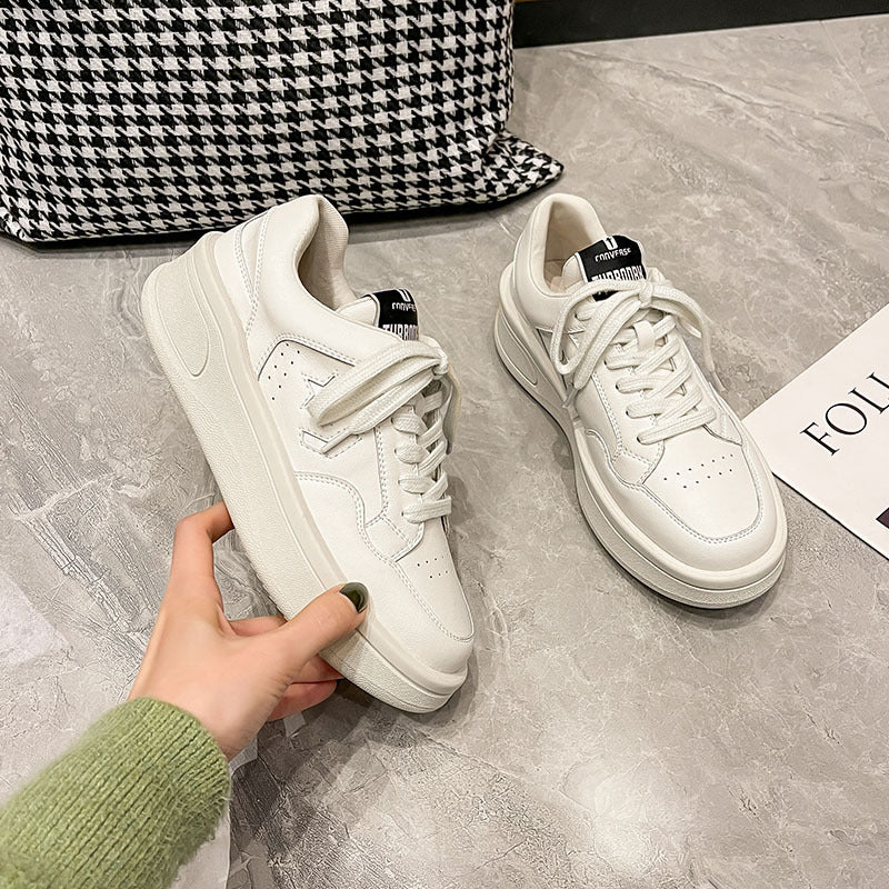 Women's Platform White Spring Korean Sports Leisure Height Increasing Insole Women's Casual Shoes