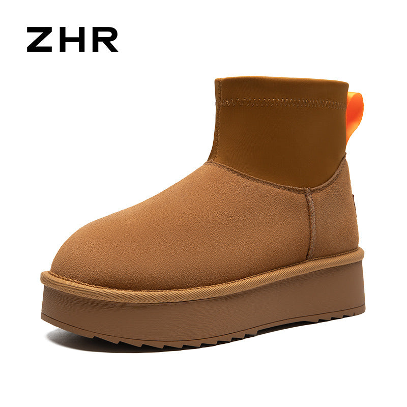 Fleece-lined Platform Warm Winter Cotton Lightweight Snow Boots