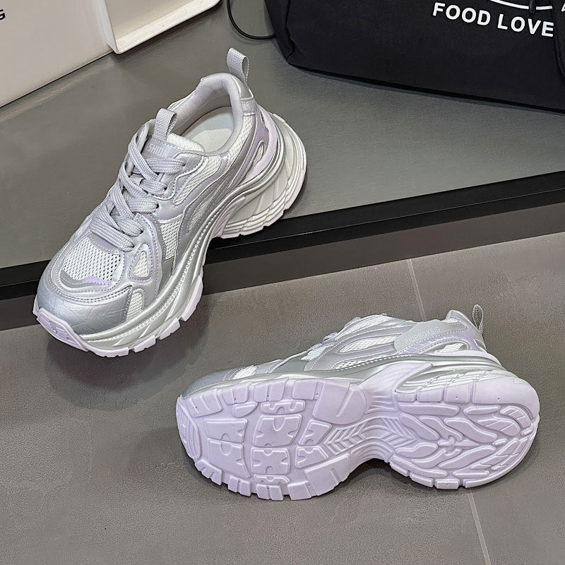 Women's Bottom Fashion Clunky Height Increasing Lightweight Casual Shoes