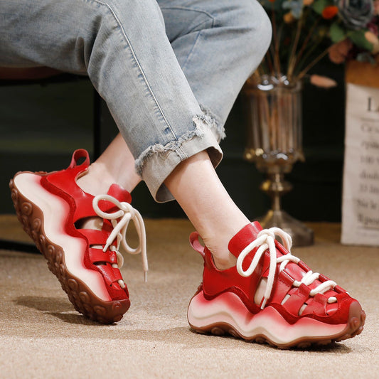 Thick Bottom Toe Cap Hollow Out Hole Female Style Sandals