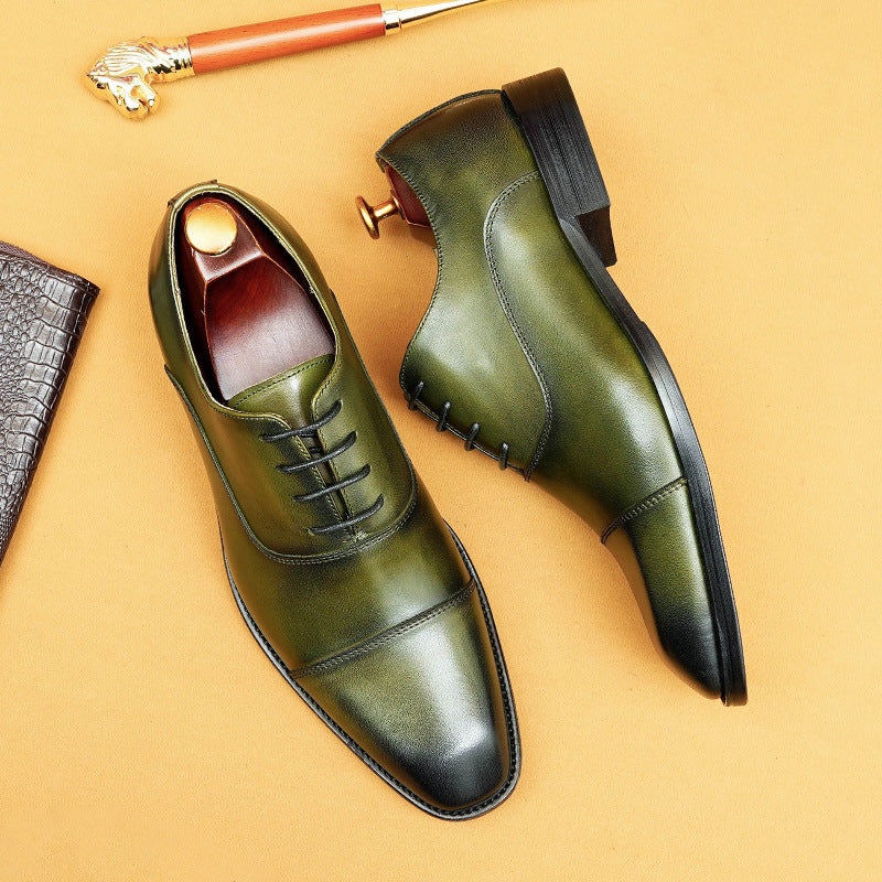 Men's Formal Wear Authentic Square Toe Oxford Leather Shoes