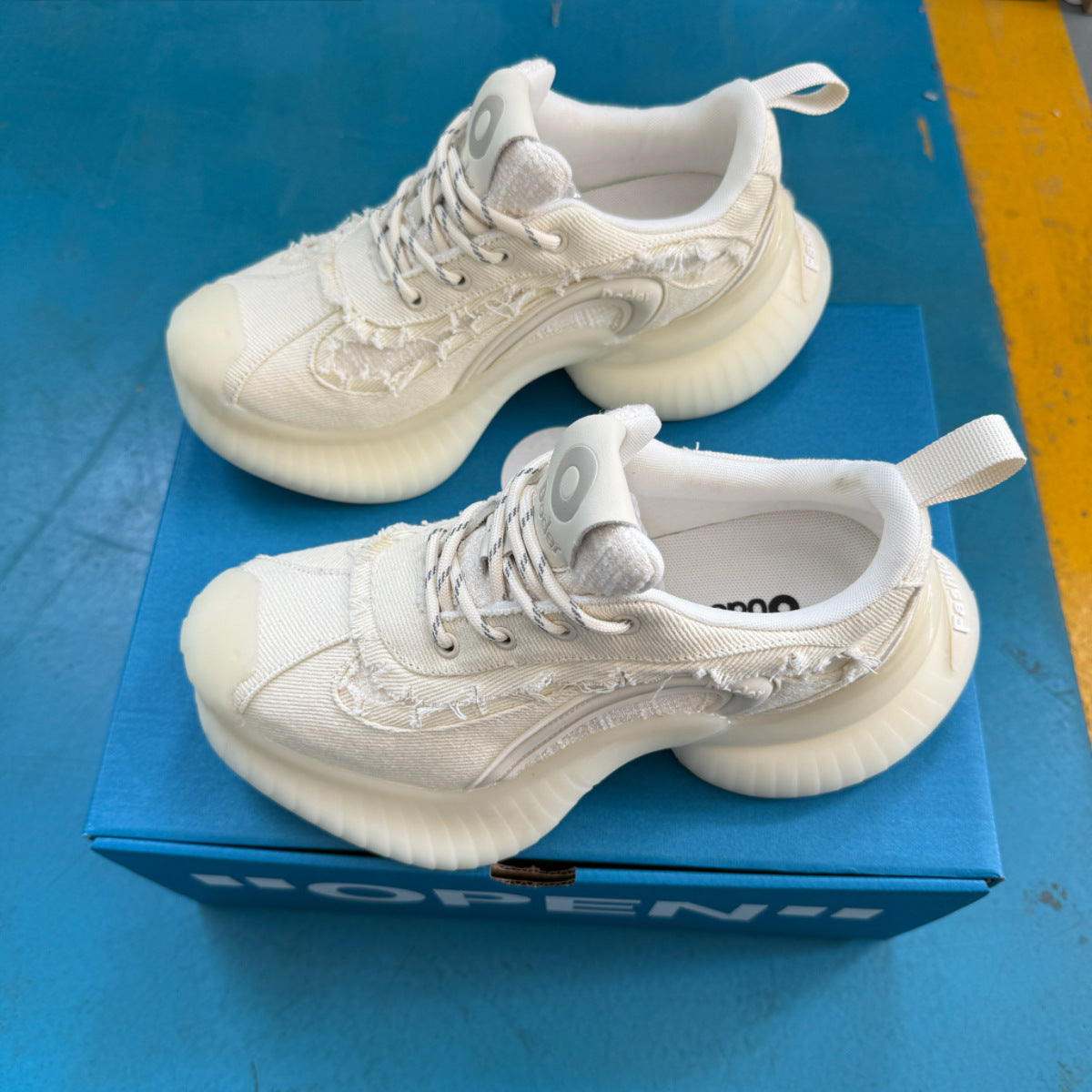 Women's Office Version Streamer Running Thick Sole Heightened Daddy Retro Women's Casual Shoes