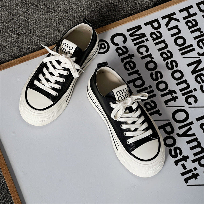 Women's Heightened Single Layer Breathable Low-cut Thick-soled Spring Fashion Women's Casual Shoes