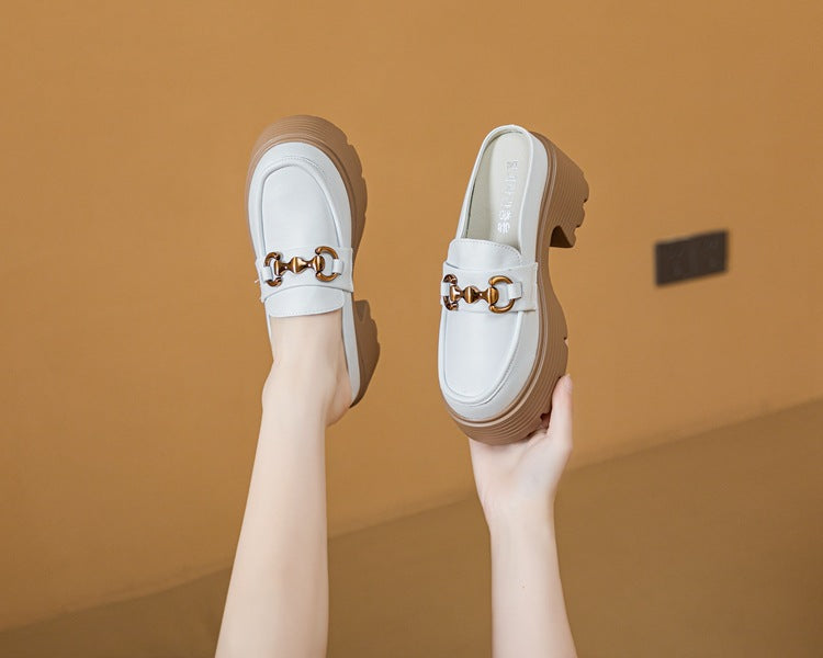 Women's Size Genuine Thick Bottom Half Summer High Soft Slippers