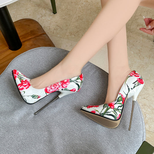 Plus Size Stiletto Performance Nightclub Stewardess Uniform Women's Shoes