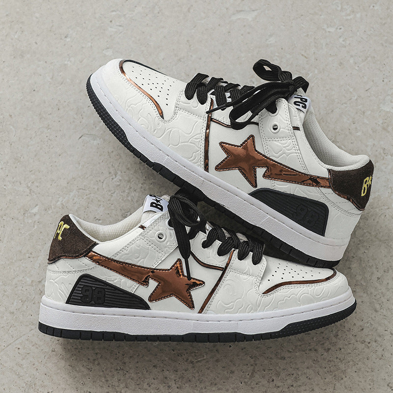 Men's Summer Couple Versatile Breathable White Stylish Sneakers