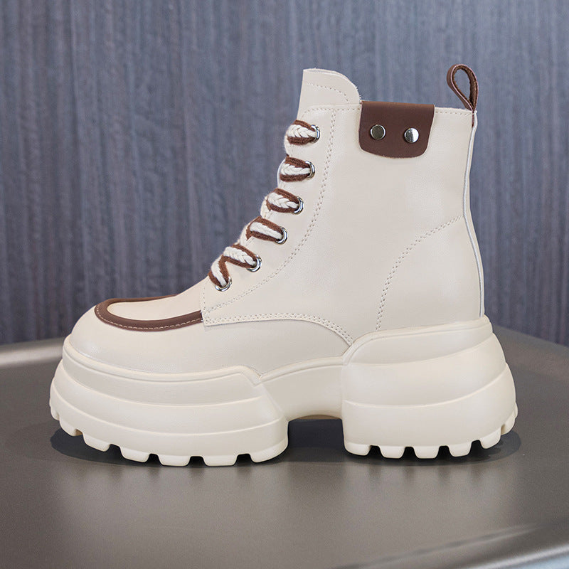 Women's Hight Increasing Martin Small British Style Women's Leather Boots