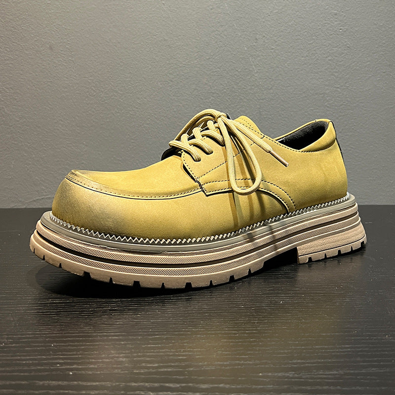 Men's White British Style Tooling Pumps Loafers