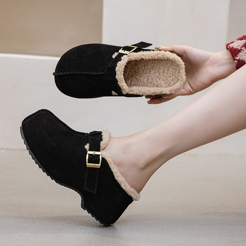 Women's Lazy Pump Half Fashion Veet Padded Slippers