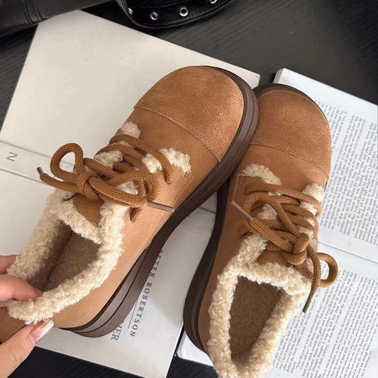Women's Genuine Plus Veet Fluffy Vintage Cotton Women's Shoes