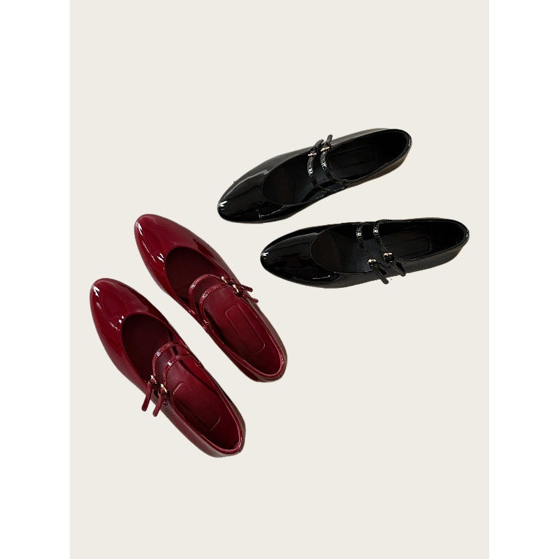 Women's Genuine Retro Mary Jane Flat Low-cut Buckle Loafers