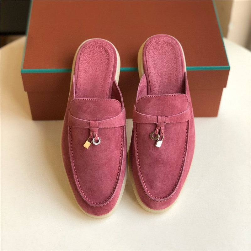 Women's Outer Wear Fashion Genuine Flat Mules Slippers
