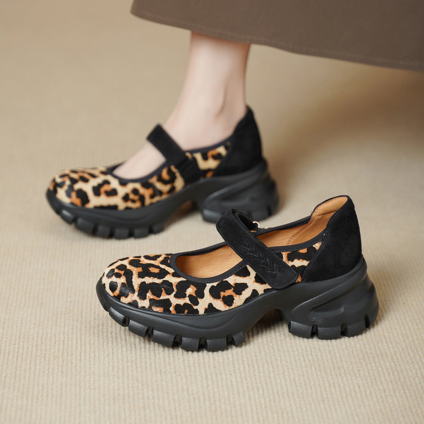 Women's Print Pumps Spring Korean Style Slip-on Soft Bottom Two-way Wear Women's Fashion Shoes