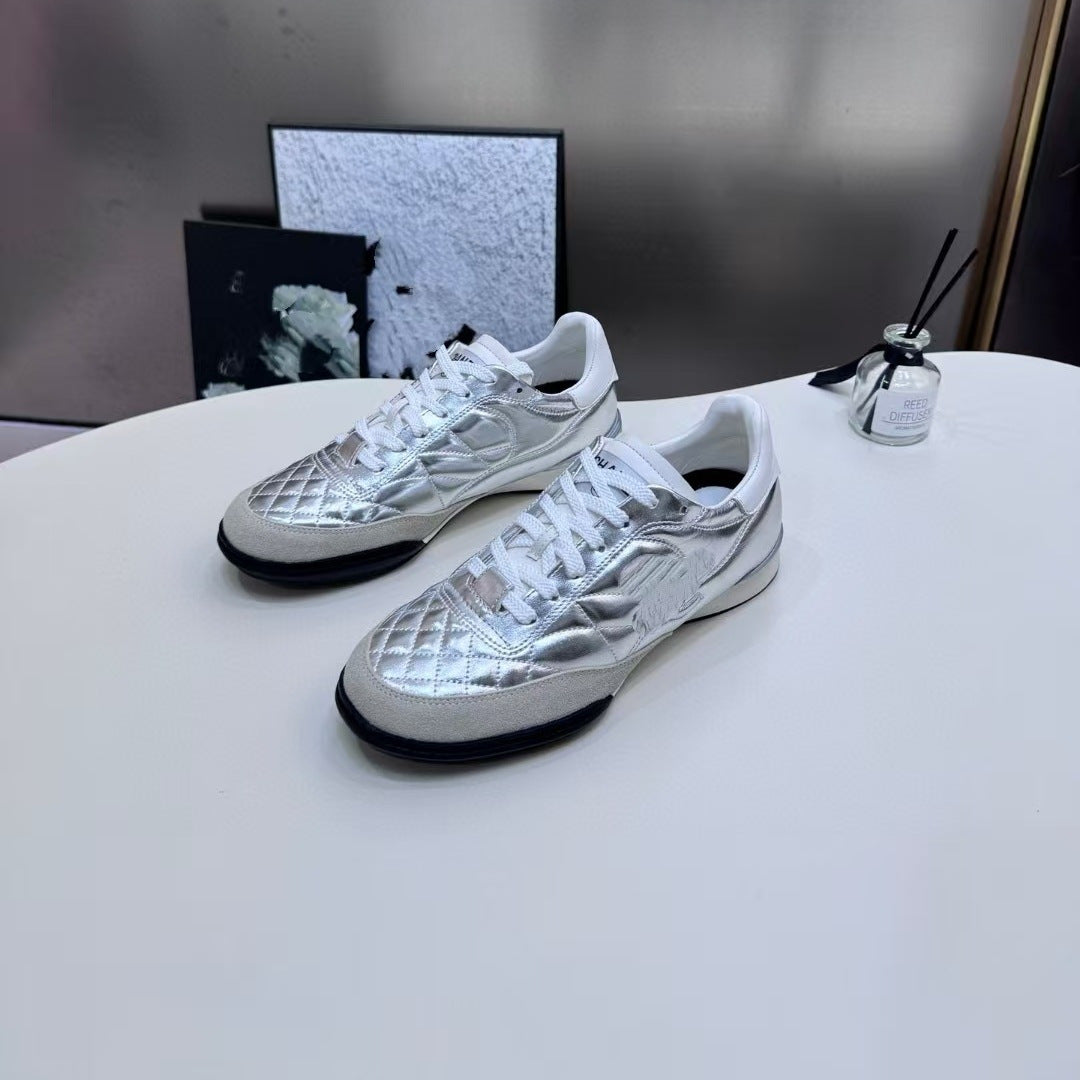 Women's & Men's German Training Classic Style Rhombus Fashionable White Women's Sports Shoes