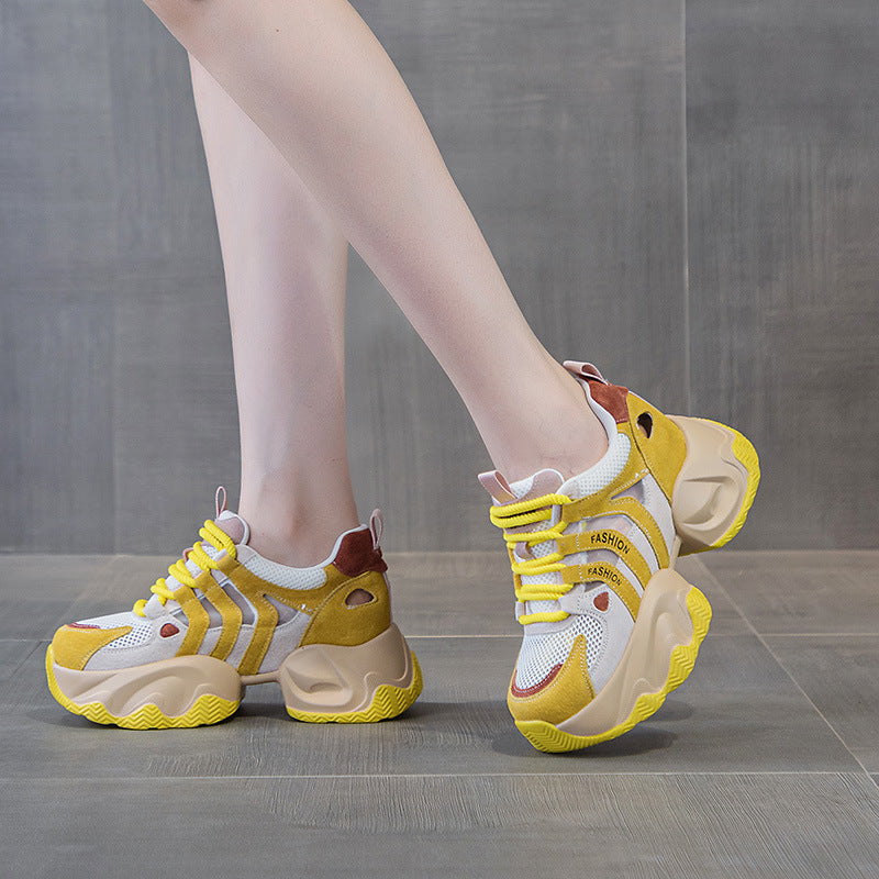 Women's Genuine Platform Dad Mesh Breathable Summer Sneakers