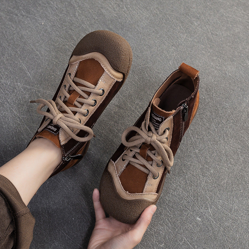 Women's Color Matching Top Layer Lightweight Single-layer Ankle Comfortable Fashion Women's Casual Shoes