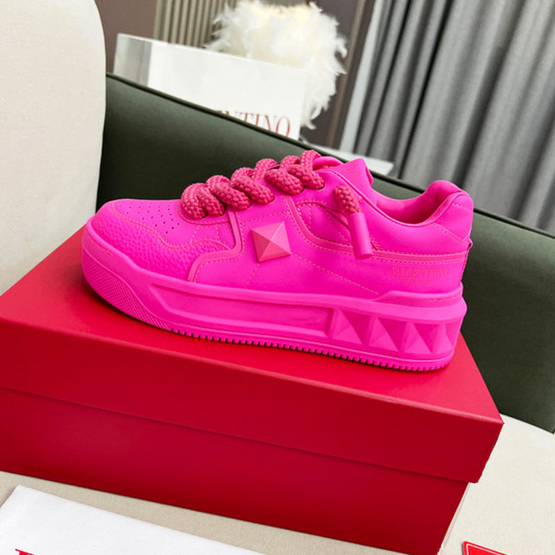 Women's & Men's Home Rivet Thick Bottom Heightened Easy Casual Shoes