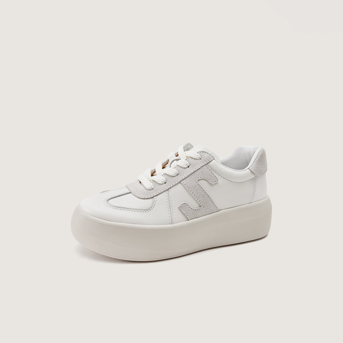 Women's Reversible Cowhide Small Milk Pastry Platform Height Increasing Insole German Casual Shoes