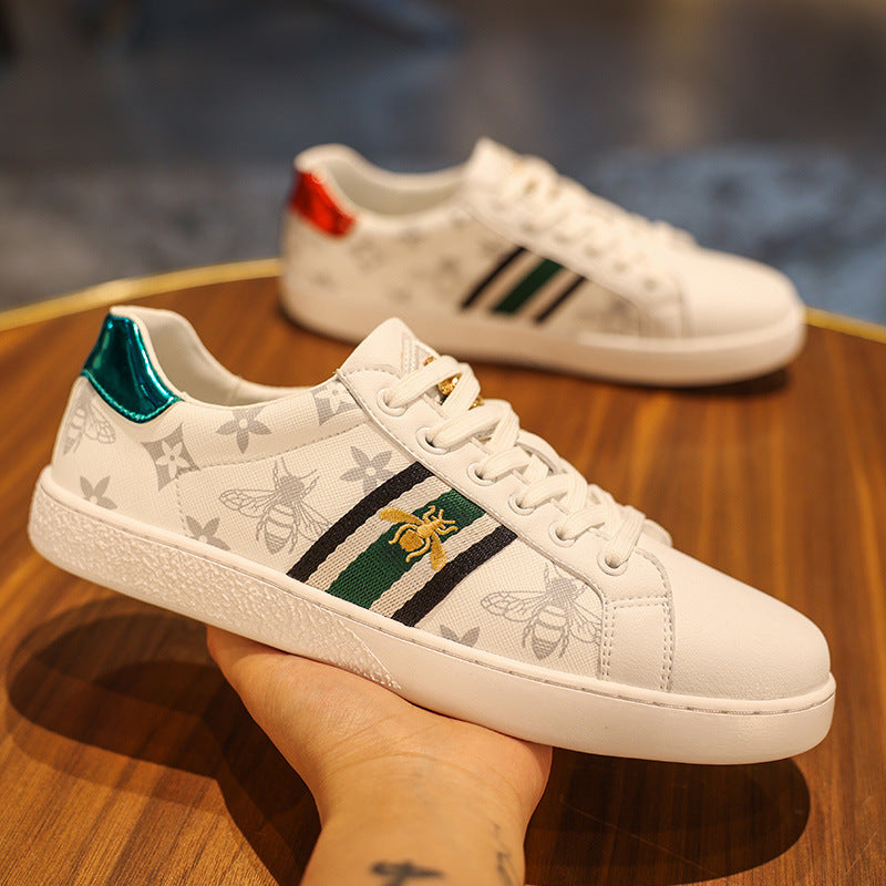 Men's Breathable White Light Luxury Bee Fashion Men's Shoes