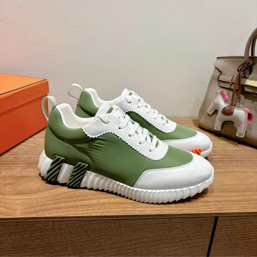 High Version Platform Height Increasing Color Matching Genuine Suede Couple Casual Shoes