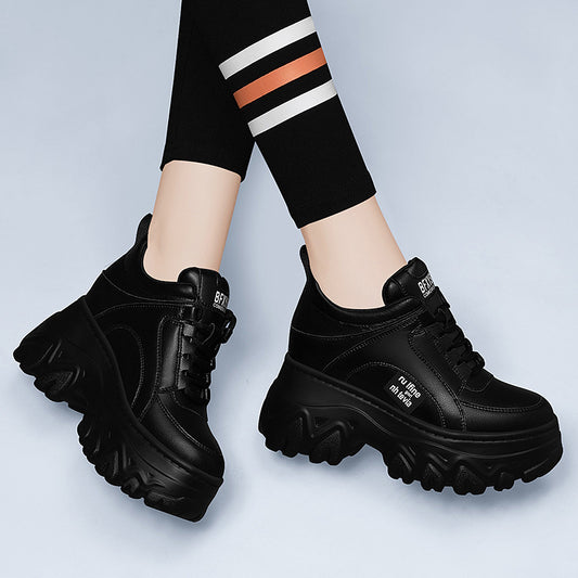 Women's Hidden Small Sports Full Black Daddy Heels