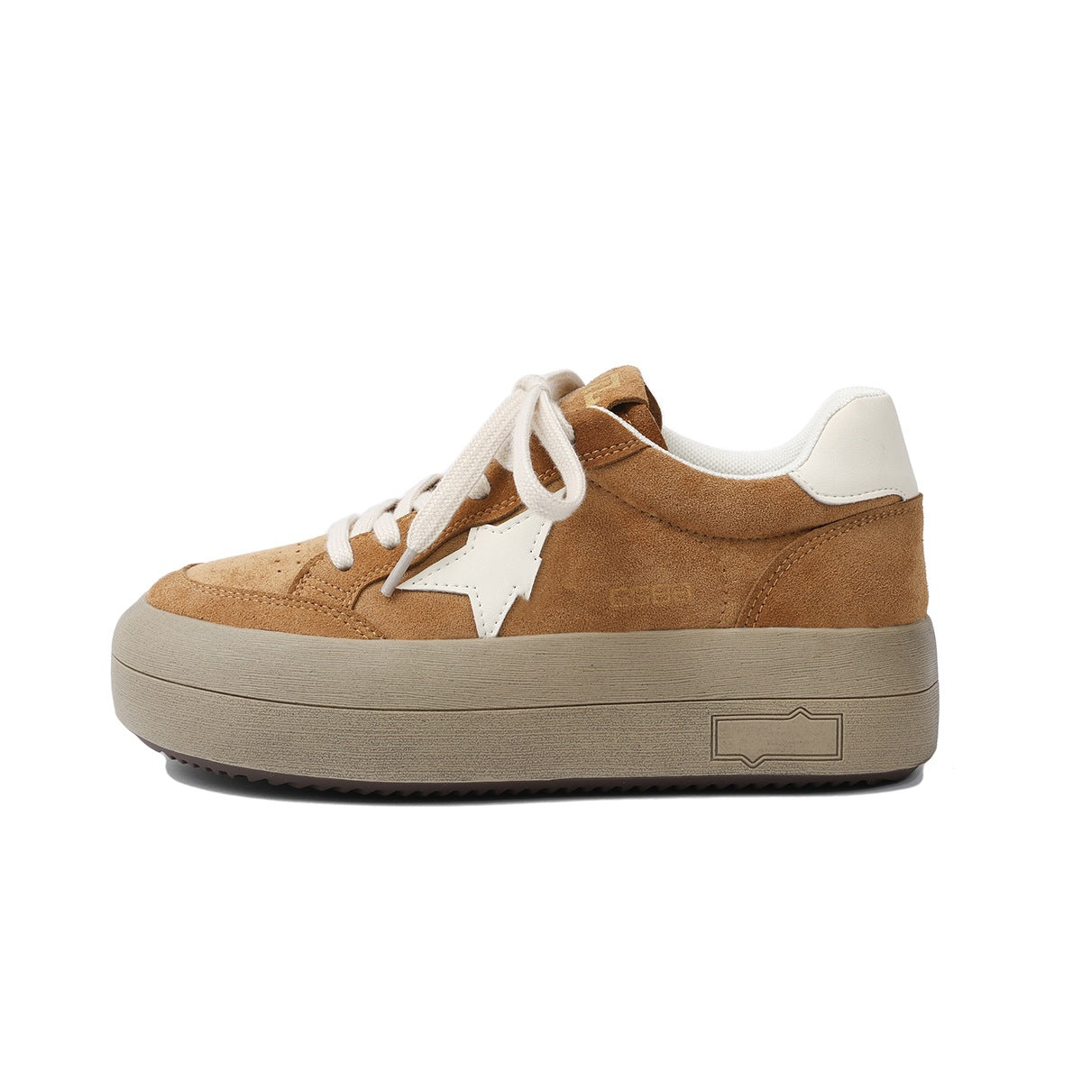 Cowhide Version Dirty Korean Style Round Toe Platform Thick Bottom Women's Casual Shoes