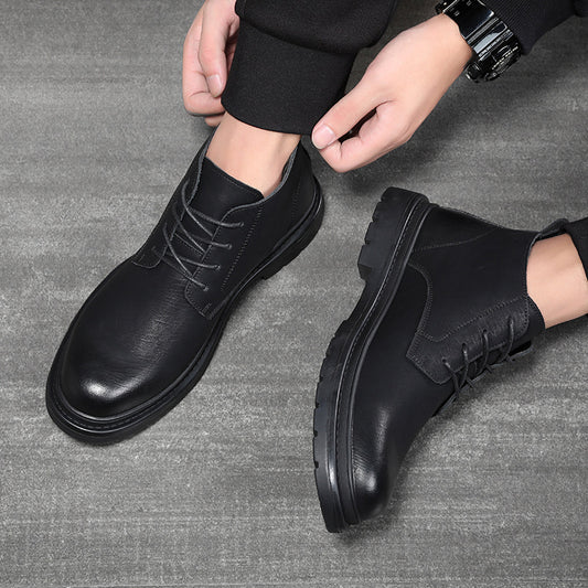 Men's Top British Style Winter Middle Help Boots