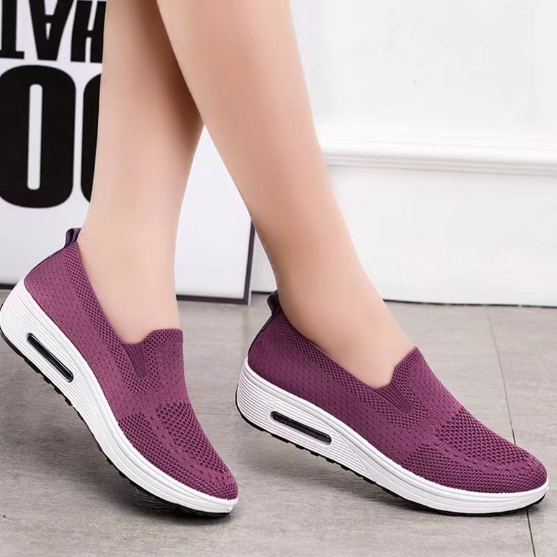 Women's Breathable Fly Woven Mesh One Pedal Sneakers