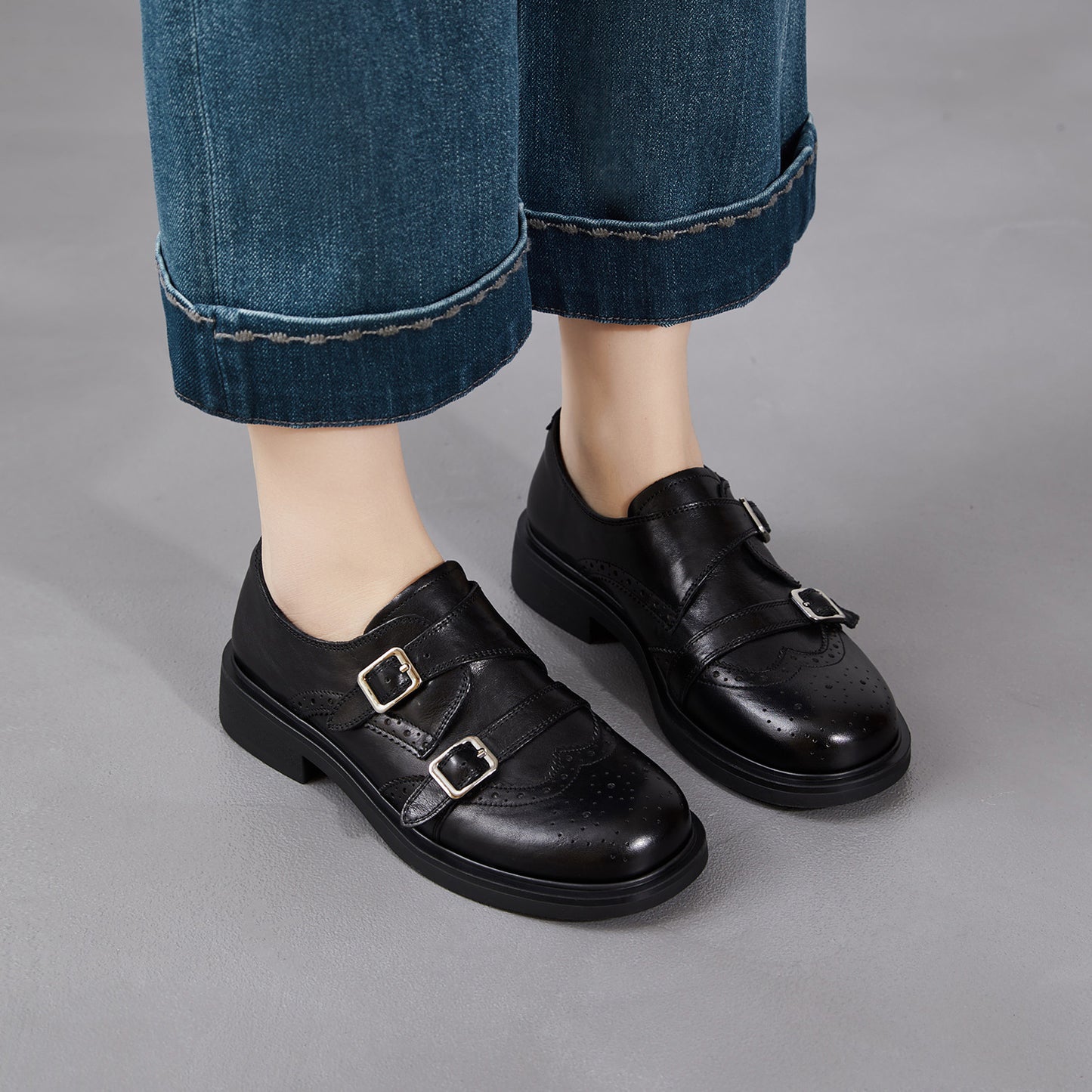 Women's Mild Luxury Retro Brogue Spring Flat British Loafers