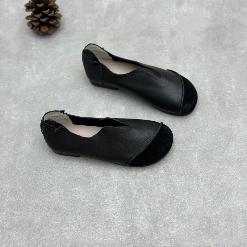 Genuine Pumps Color Matching Round Head Simple Casual Shoes