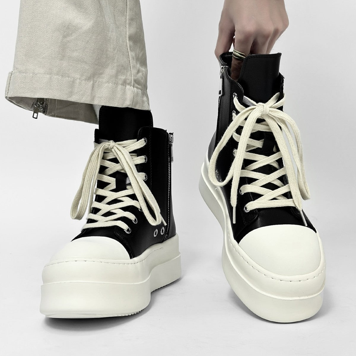 Women's & Men's Board Zipper Couple Martin American High Boots