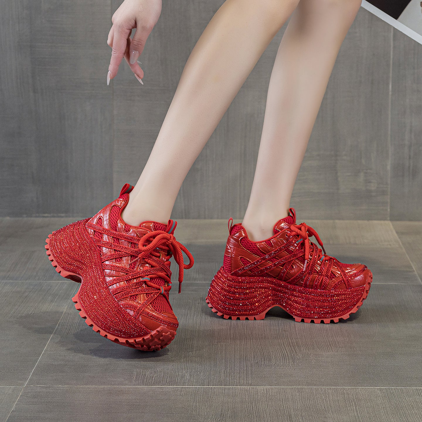 Women's Small Thick Bottom Heightened Daddy Spring Sole Starry Women's Casual Shoes