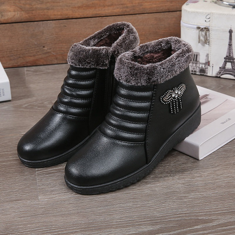 Women's Winter Cotton Female Mom Fleece-lined Warmth Women's Shoes