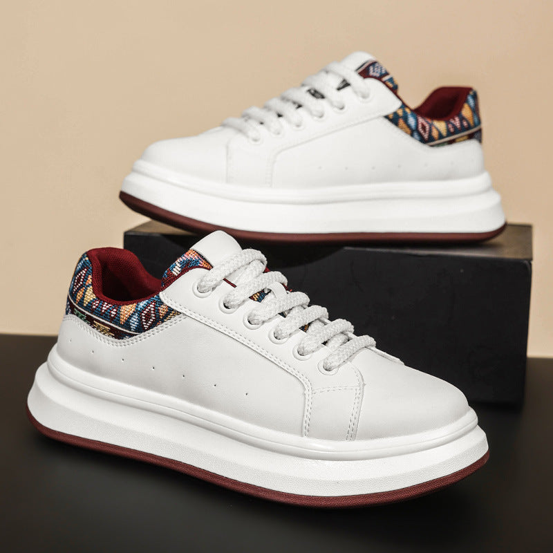 Men's Preppy Style Platform White Green Little Board Men's Sports Shoes