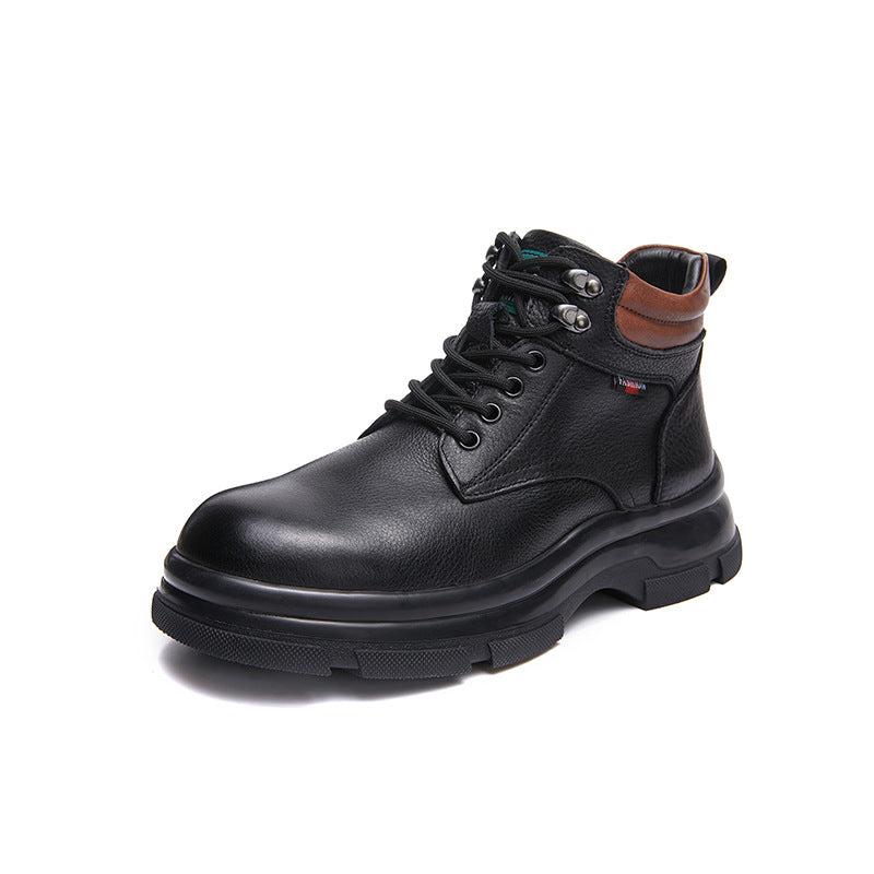 Men's Genuine Strap Sheepskin Fur Comfortable Warm Martin Boots