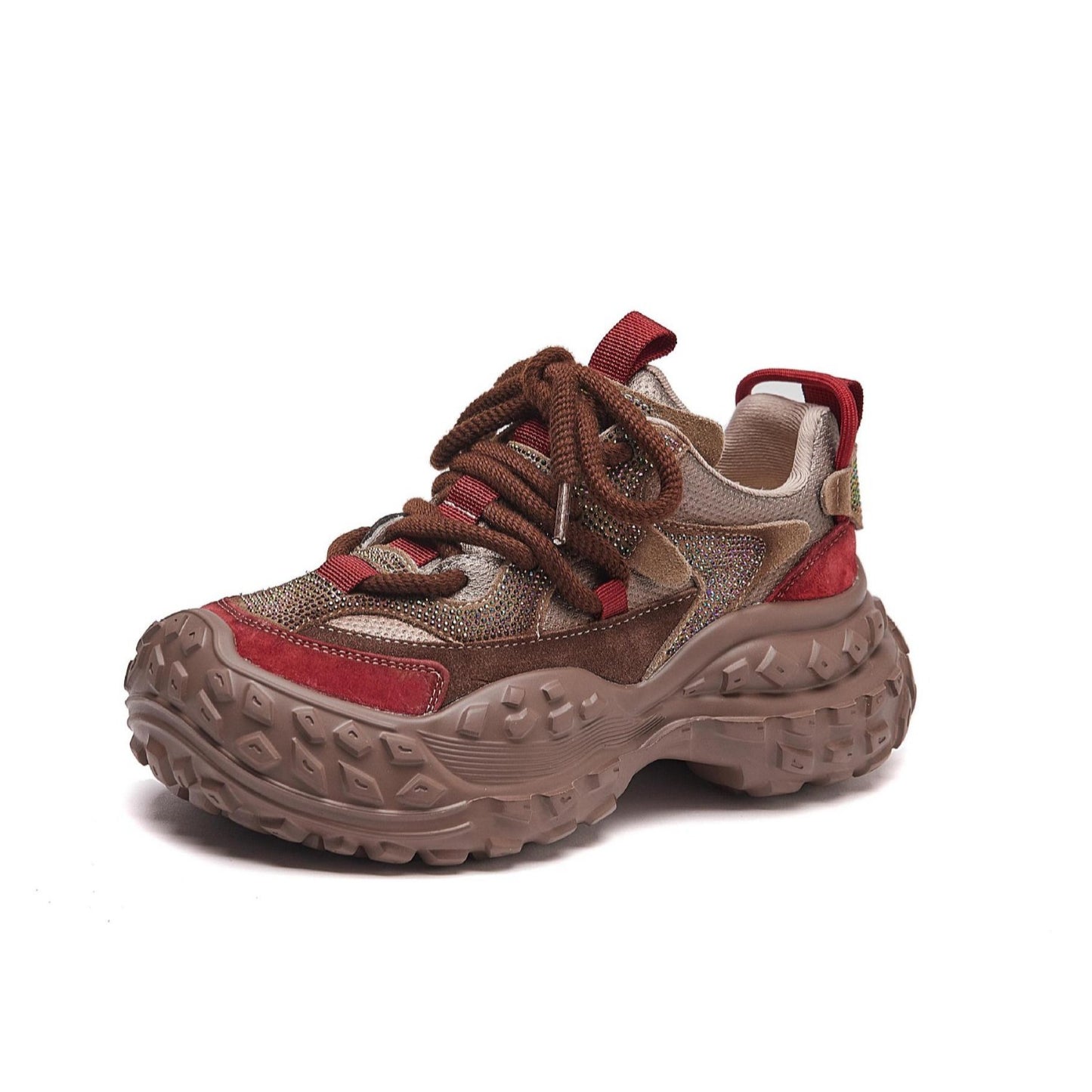 Women's Retro Diamonds Dad Autumn Lightweight Durian Thick Bottom Women's Sports Shoes