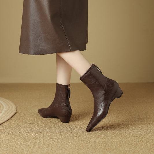 Short Female Square Toe Comfortable Medium Heels