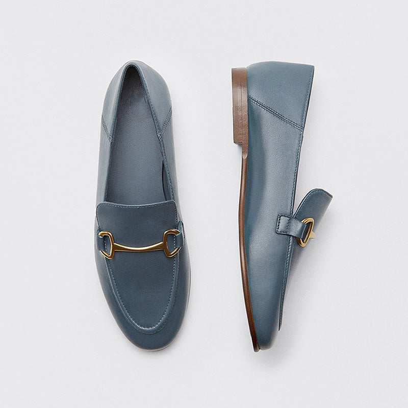Women's Breathable Soft Buckle Slip-on Step-on Lazy Loafers