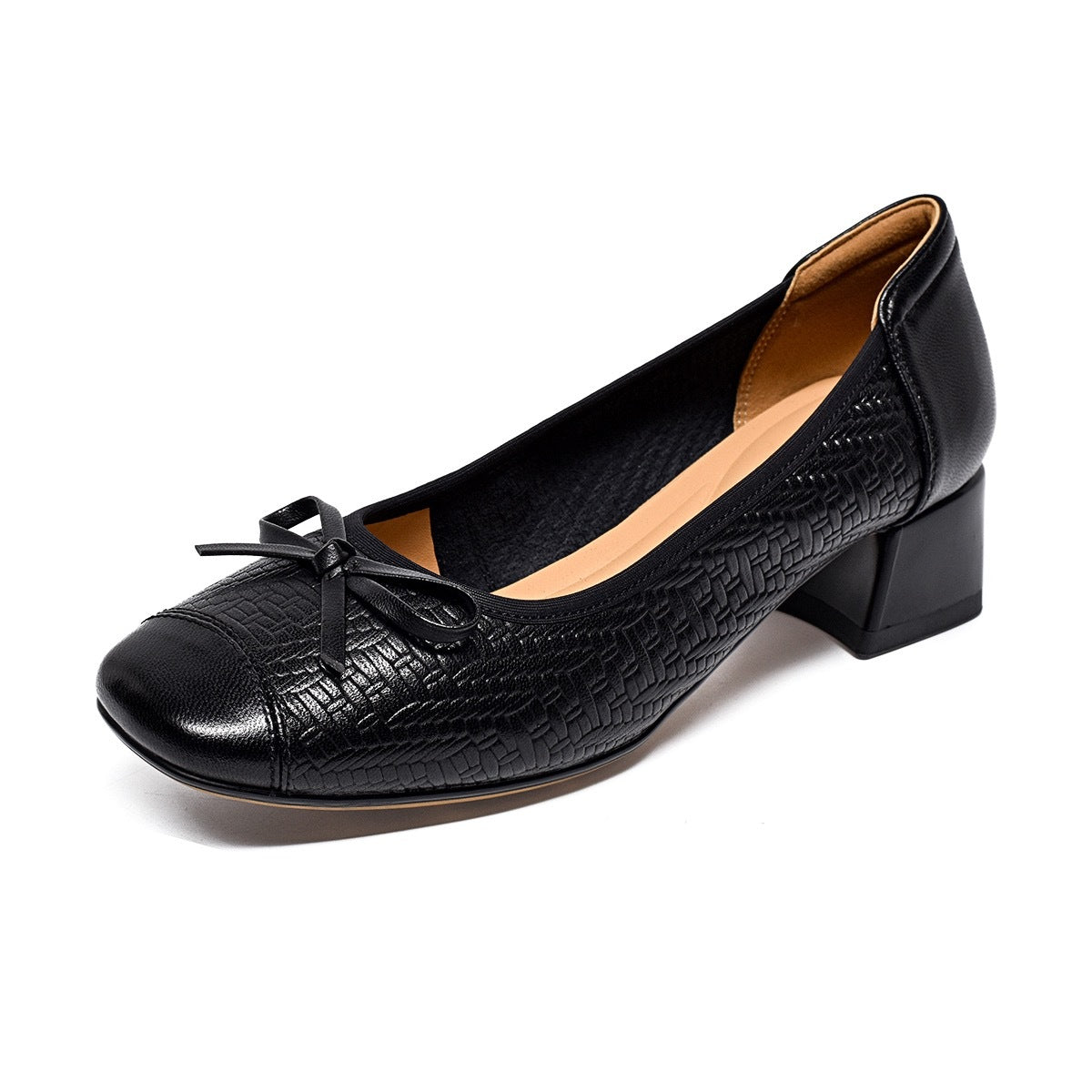 Women's Super Soft Calfskin Pumps Not Tired Feet French Round Toe Women's Fashion Shoes