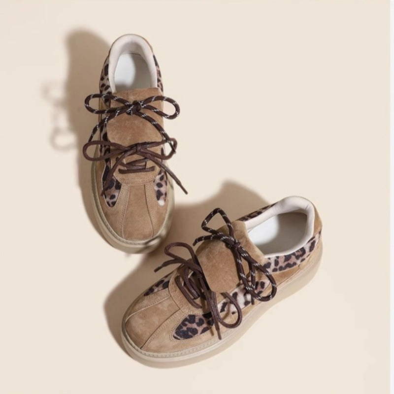 Height Increasing Insole German Training Leopard Print Casual Shoes
