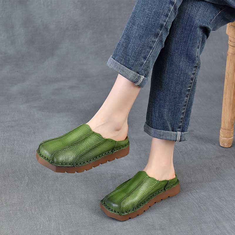 Outer Wear Closed Toe First Layer Flat Slippers