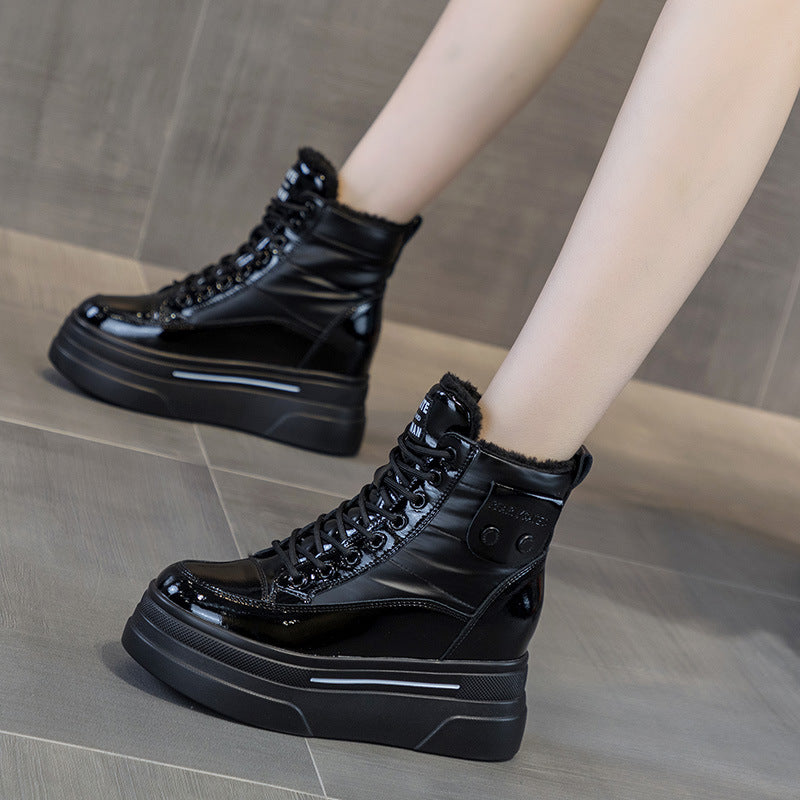 Women's High Fashion Fleece-lined Platform Small Size Boots