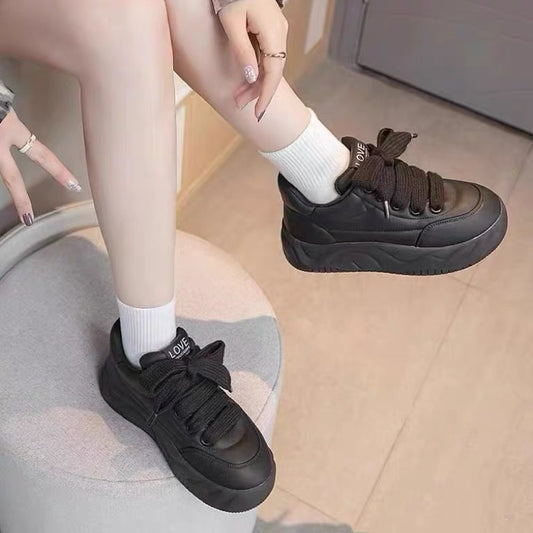 Thick Bottom Versatile Comfortable Bread Fashion Trends Height Increasing Women's Board Shoes