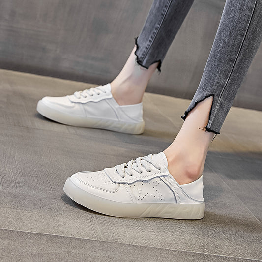 Women's Bottom White Flat Autumn Versatile Single-layer Soft Women's Casual Shoes