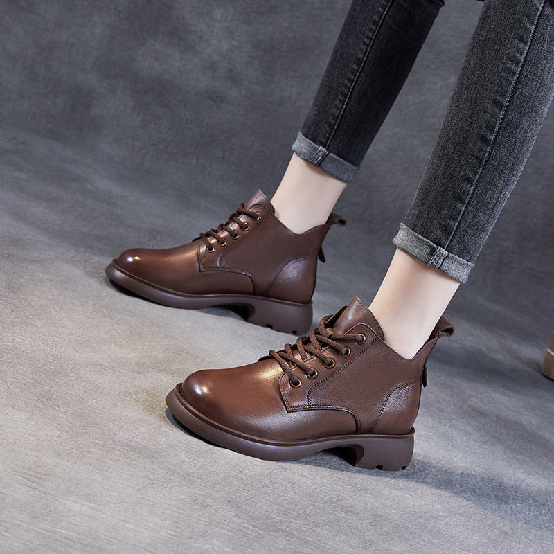 Women's Genuine England Style Dr. Martens V Cut Booties Women's Leather Boots
