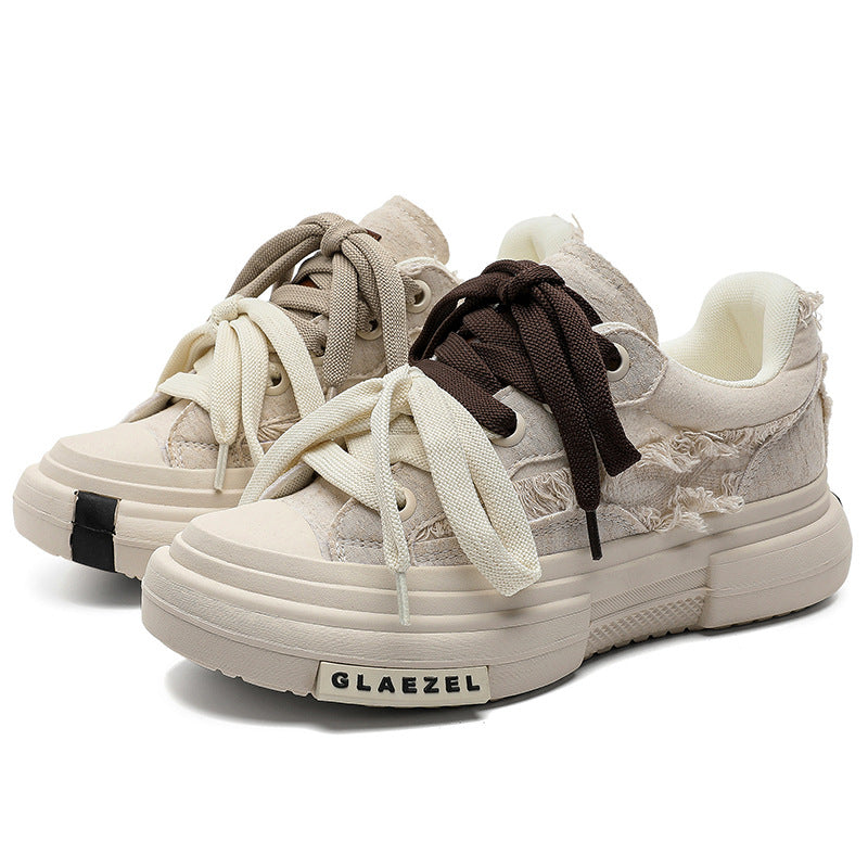Women's & Men's Height Increasing Couple Retro Platform Design Men's Board Shoes