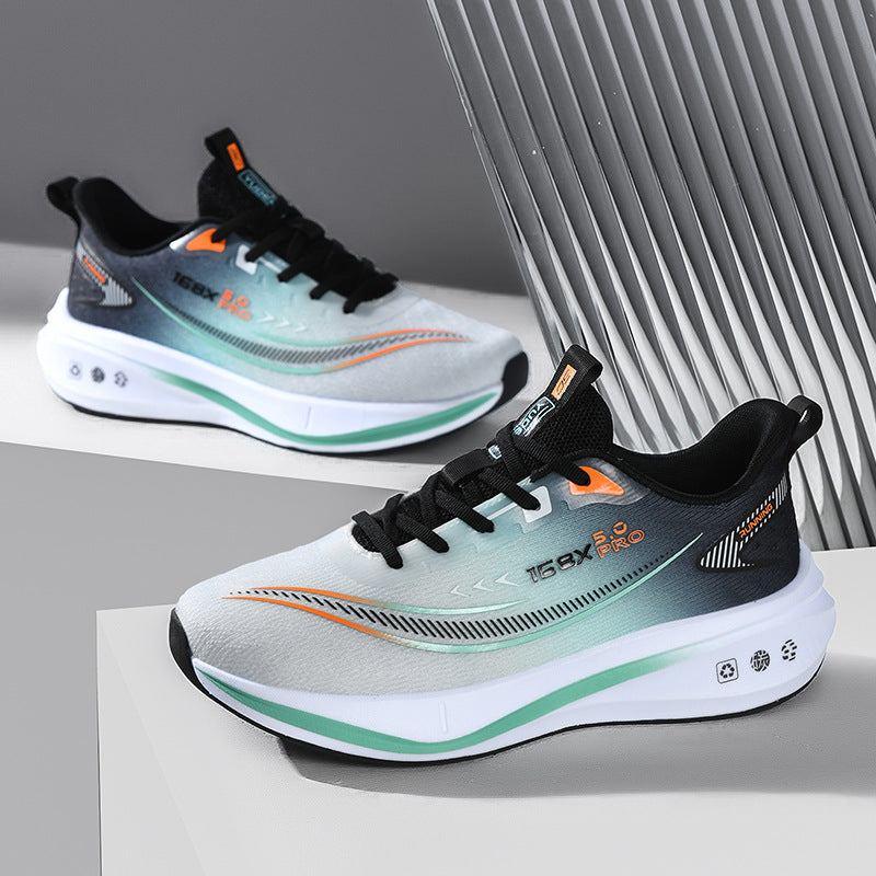 Men's Four Green Light Breathable Shock Absorption Sneakers